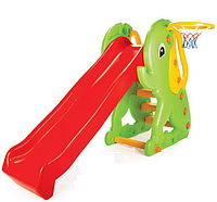 Пластиковая детская горка Pilsan "Elephant Slide" зелено - красная 180 см 06-160