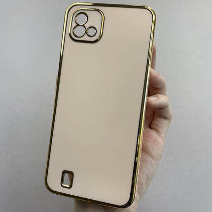 Чохол для Realme C20 глянцевий із золотою окантовкою чохол на телефон реалмі с20 пудровий h7y, фото 1