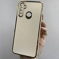 Чехол для Realme 6i глянцевый с золотой окантовкой чехол на телефон реалми 6и пудровый h7y