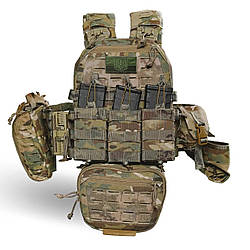 Плитоноска бронежилет Мультикам/multicam Аптечка з швидким скиданням MOLLE 7 підсумків + боковий захист