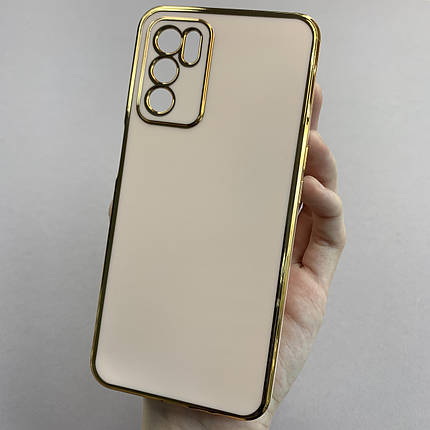Чохол для Oppo A16 глянцевий із золотою окантовкою чохол на телефон оппо а16 пудровий h7y, фото 1