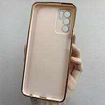 Чохол для Oppo A16 глянцевий із золотою окантовкою чохол на телефон оппо а16 пудровий h7y, фото 3