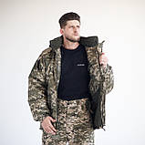Зимний комплект: Бушлат тактичний Grifon на флісі Піксель плащівка + Штани тактичні на флісі GRIFON Apex піксель Rip-Stop, фото 2