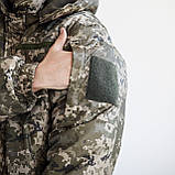 Зимний комплект: Бушлат тактичний Grifon на флісі Піксель плащівка + Штани тактичні на флісі GRIFON Apex піксель Rip-Stop, фото 5