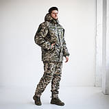 Зимний комплект: Бушлат тактичний Grifon на флісі Піксель плащівка + Штани тактичні на флісі GRIFON Apex піксель Rip-Stop, фото 9