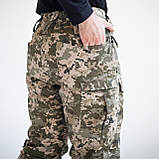 Зимний комплект: Бушлат тактичний Grifon на флісі Піксель плащівка + Штани тактичні на флісі GRIFON Apex піксель Rip-Stop, фото 8