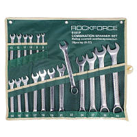 Набор ключей комбинированных 18 предметов(8-19, 21, 22, 24, 27, 30, 32мм),на полотне ROCKFORCE RF-5181P
