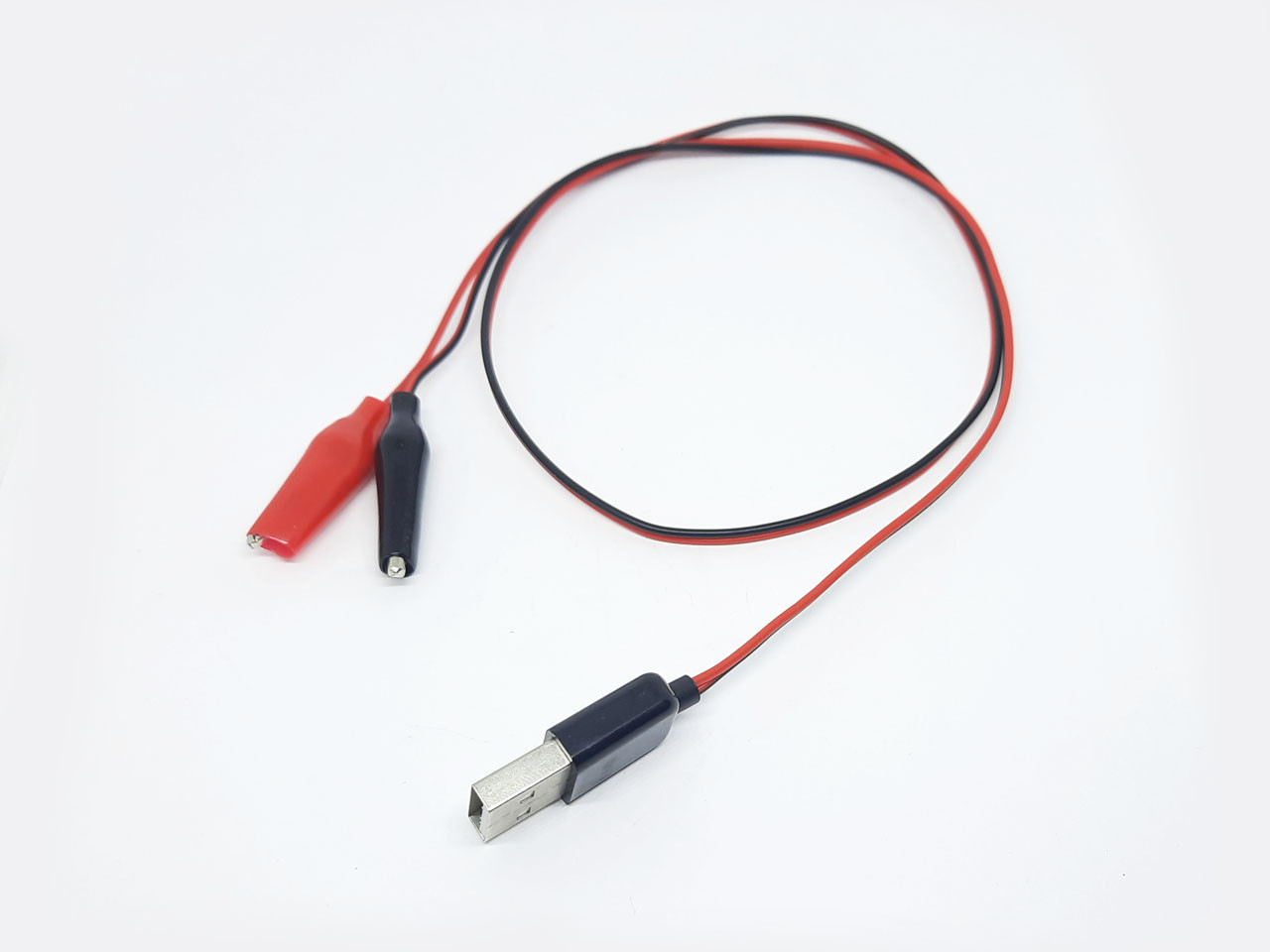 USB штекер з проводами 60 см та затискачами типу крокодил