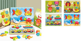 Дерев'яний вкладиш-пазл для малюків, у плівці C 60416