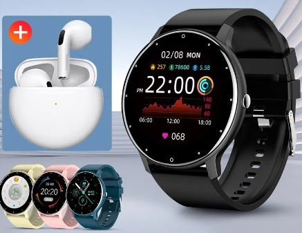 Розумні смарт годинник Lige 0223B Smart Watch для Android і iOS чорні, пульсометром, тонометром, крокоміром, фото 1