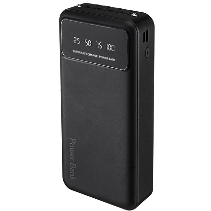 Універсальна мобільна батарея повербанк 35000 mAh 5V/2A з 4-ма шнурами чорна, фото 1