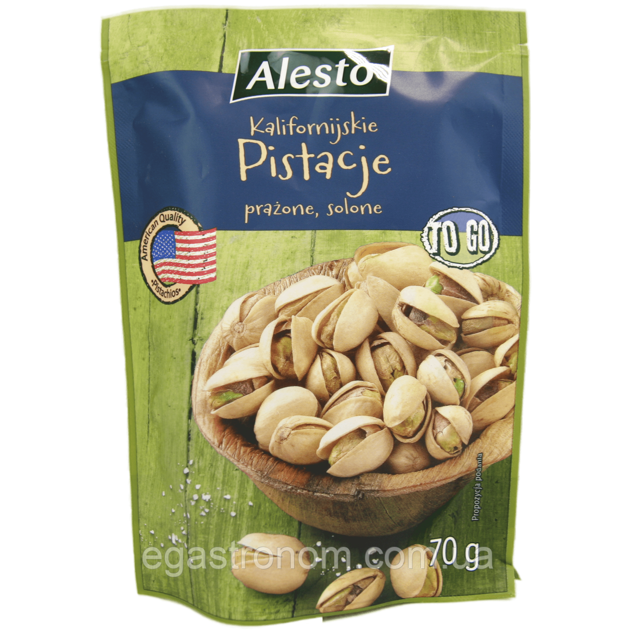 Фісташки смажені солені (Україна) Алесто Alesto prazone solone 70g 70шт/ящ (Код: 00-00015157)