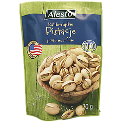 Фісташки смажені солені (Україна) Алесто Alesto prazone solone 70g 70шт/ящ (Код: 00-00015157)