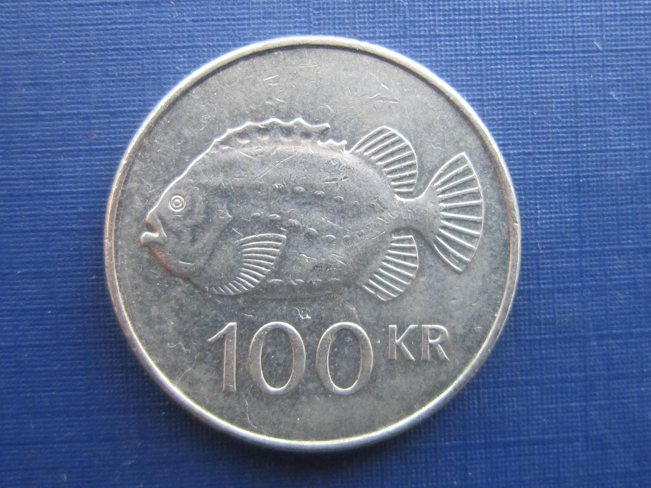 Монета 100 крон Исландия 2004 фауна рыба - фото 1 - id-p385928434