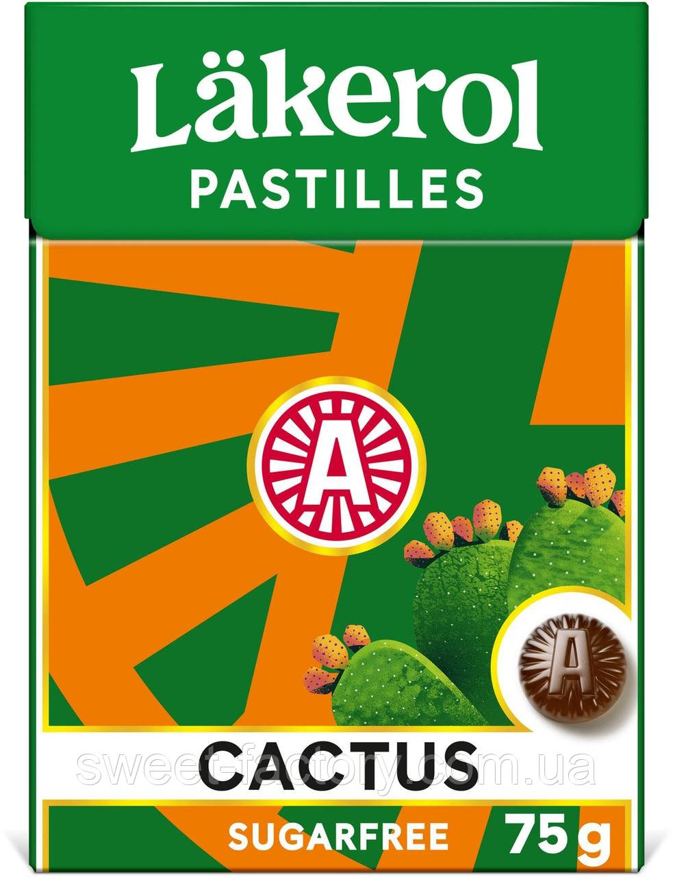 Лакричні цукерки Lakerol Cactus Sugar Free 75g, фото 1
