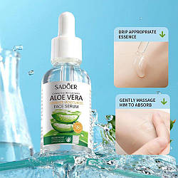 Сироватка для зволоження та оздоровлення шкіри із соком алоє SADOER Aloe Vera Face Serum, 30 ml