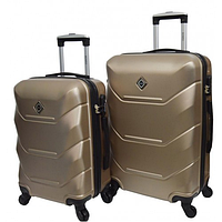 Валізи для подорожей набір середній, великий на 4х колесах Bonro 2019 шампань / Валіза дорожня комплект 2 шт.