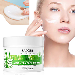 Зволожуючий освіжаючий крем для обличчя та шиї з алоє вера SADOER Face Cream, 140 g