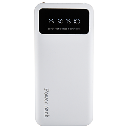 Універсальна мобільна батарея повербанк 35000 mAh 5V/2A з 4-ма шнурами біла, фото 3
