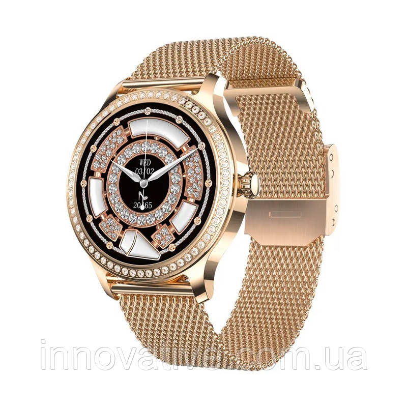 Розумний годинник Linwear LW105 Metal з моніторингом здоров'я (Золотий), фото 1