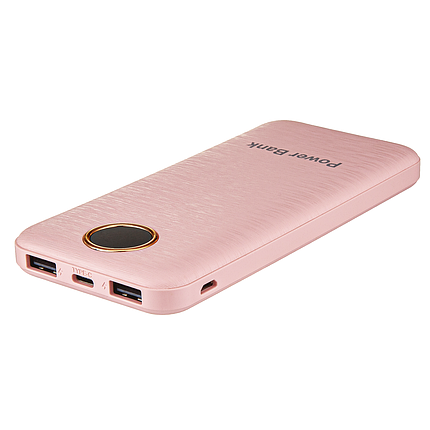 Універсальна мобільна батарея повербанк 20000 mAh 5V/2.1A з круглим циферблатом персикова, фото 3