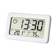 Настільний годинник YIDA TIME YD005 на батарейці з темометром та гігрометром білий