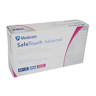 SafeTouch Advanced Slim, 100 шт, нітрилові, медичні рукавички, нестерильні, Medicom Маджента