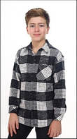 Тепла байкова сорочка в клітинку для хлопчиків  зріст 140,146,158,170 BLUELAND Туреччина