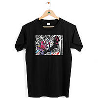 Футболка чорна з принтом "Людина павук Павутина Всесвіту Spider Man across the Spider Verse Панк павук Spider Punk" Push IT