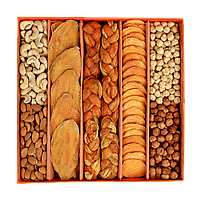Сухофрукты и орехи подарочный набор в оранжевой большой коробке Big Classic №6 вес 2450 г.