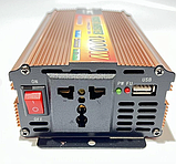 Інвертор, перетворювач напруги UKC 12-220В, 1000Вт, для дому, машини, фото 2