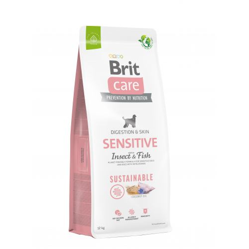 Сухий корм для собак з чутливим травленням Brit Care (Бріт Кеа) Dog Sustainable Sensitive з рибою та комахами 12 кг