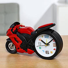 Настільний годинник-будильник (18,5х10,5х5,5см) Мотоцикл Червоний