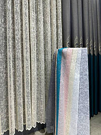 Тюль жакард на метраж 2,8 м різні кольори - сірий