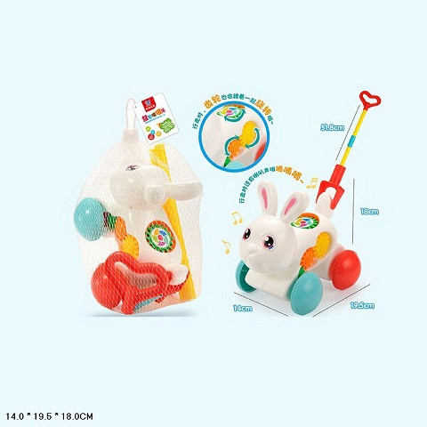 Каталочка кролик на паличці, розмір 14*19,5*18, паличка 51,8 см сітка. 18*19,5*14см