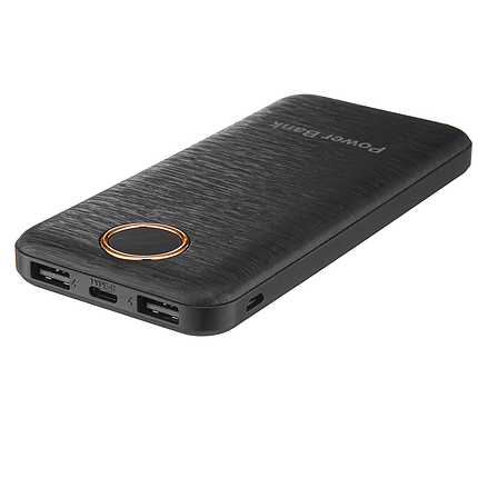 Універсальна мобільна батарея повербанк 20000 mAh 5V/2.1A з круглим циферблатом чорна, фото 3