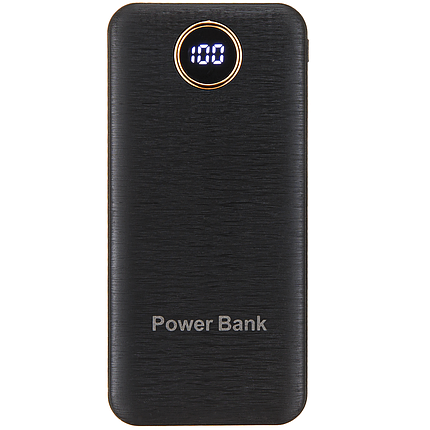 Універсальна мобільна батарея повербанк 20000 mAh 5V/2.1A з круглим циферблатом чорна, фото 1