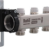 Колектор із термостатичними та запірними клапанами Roho R805-04 — 1"х 4 вих. (RO0058), фото 2
