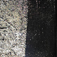 Паєтка Двостороння Чешуя Чорна/Срібло