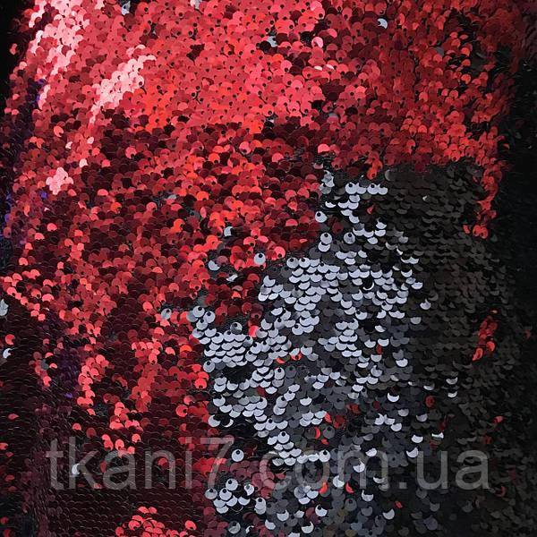 Паєтка Двостороння Червоний Чорний, фото 1