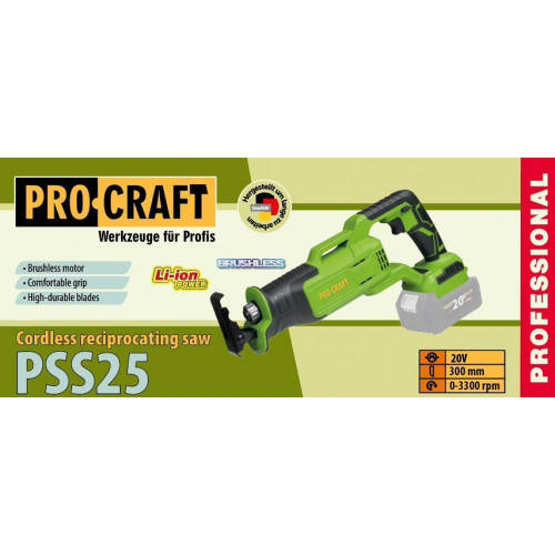Акумуляторна шабельна пила Procraft PSS25 (Без акб та зп) сабельна, фото 1