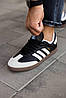 Чоловічі Кросівки Adidas Samba Triple Layer Black White / Адідас Самба Трипл Лейер Чорні з Білим, фото 6