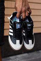 Чоловічі Кросівки Adidas Samba Triple Layer Black White / Адідас Самба Трипл Лейер Чорні з Білим, фото 4