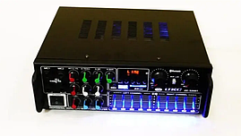 Підсилювач звуку 326AMP-BT з Bluetooth, інтегральний, Karaoke на 4 мікрофони, USB, SD кардридер і FM