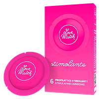 Презервативы ребристые с точками Love Match Stimolante, 6 шт