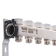 Колектор із витратоміром і термостатичними клапанами Roho R804-04 — 1"х 4 вих. (RO0036), фото 2