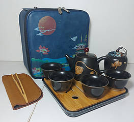 Набір для чайної церемонії на 4 персони (заварник 250мл, піали 50мл, чайниця 200мл, чабань, щипці, рушник)