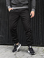 Мужские брюки карго зимние утепленные на флисе черные | Штаны зима теплые с начесом демисезонные осенние