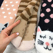 Жіночі хутряні домашні шкарпетки з гальмами Золото 35-38, фото 4