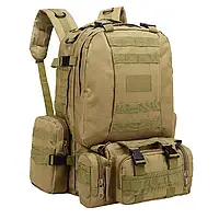 Рюкзак тактический Defense Pack 50л койот,военный армейский прочный штурмовой полевой рюкзак для военных ВСУ